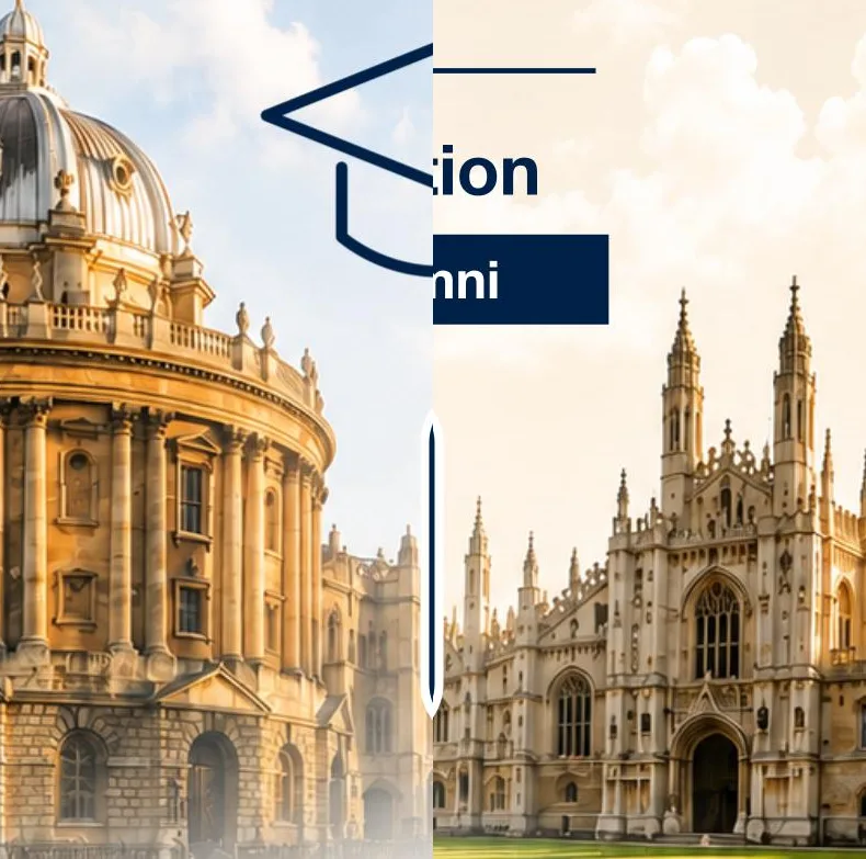Oxford's Radcliffe Camera and King's College Cambridge